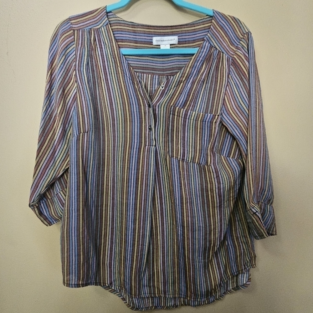 Christopher & Banks Multicolor Striped Blouse